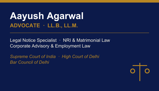 Front of Aayush Agarwal visiting card